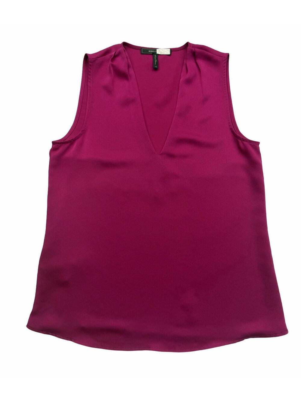 BCBGMaxazria Sleeveless V-Neck Top Fushia Pink Size XS
